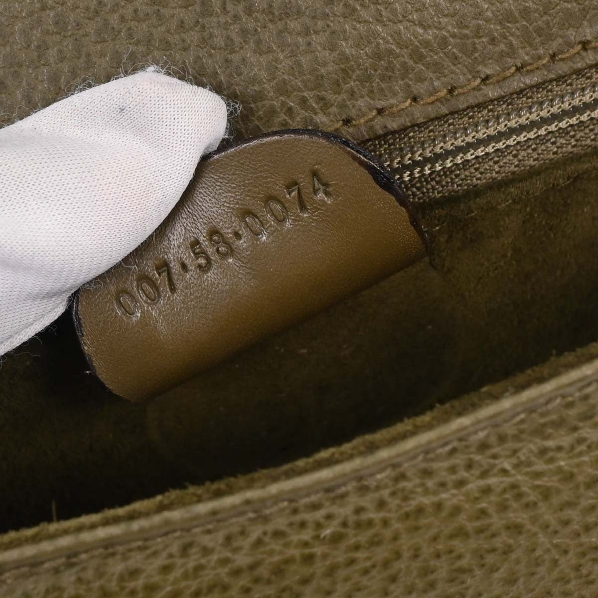 Gucci Vintage Handbag Leather, GREEN, LEATHER, Handbag