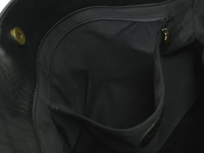 Chanel Vintage CC Resin Chain Tote Leather, BLACK, LEATHER, Tote bag