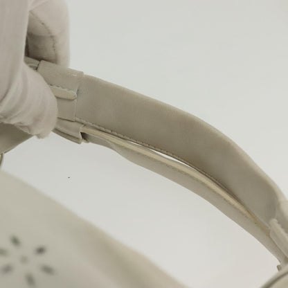 Salvatore Ferragamo Gancini handbag Leather, WHITE, LEATHER, Handbag