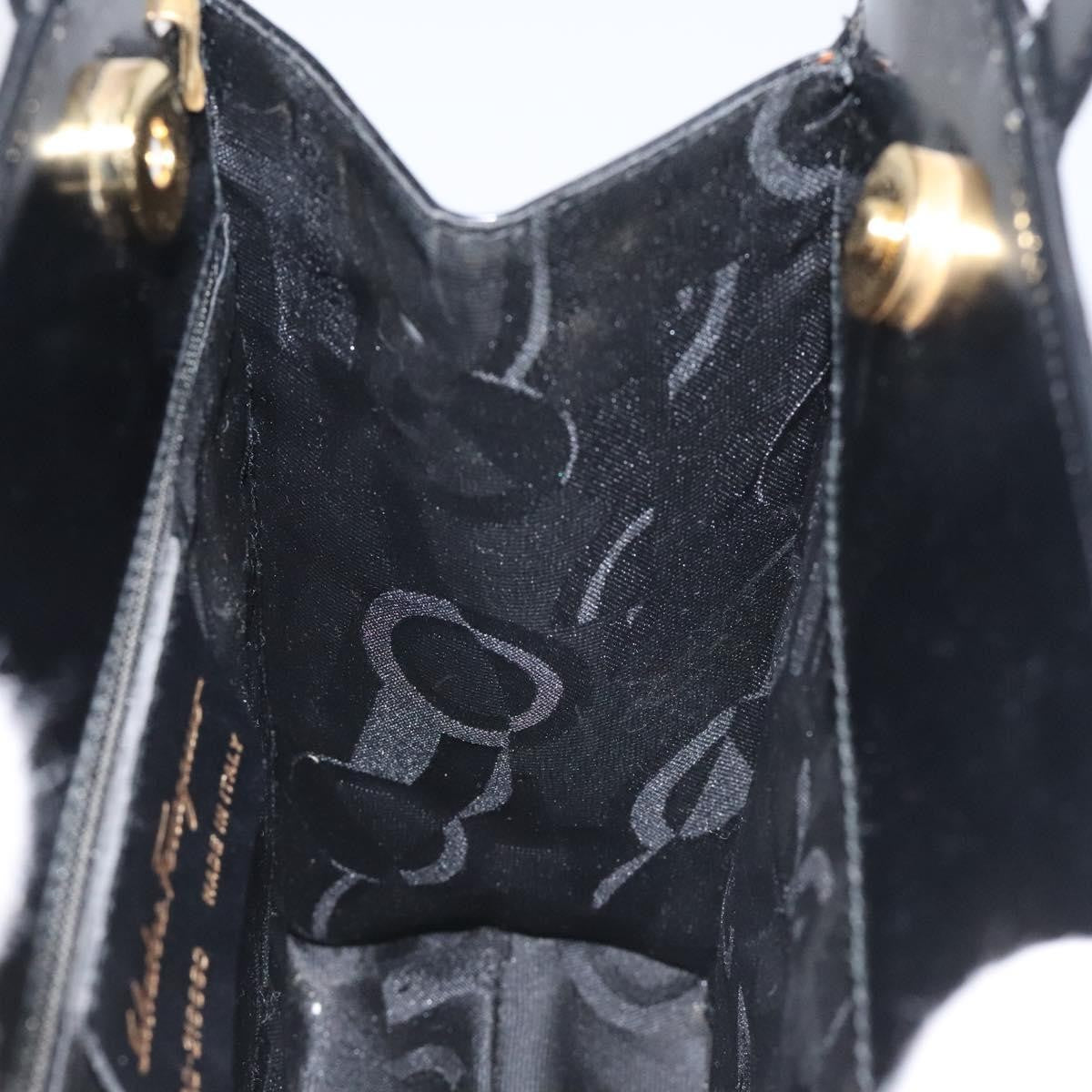 Salvatore Ferragamo Gancini handbag Patent leather, BLACK, PATENT_LEATHER, Handbag