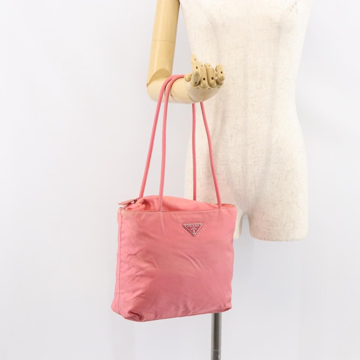 Prada Vintage Zip Tote Tessuto, PINK, NYLON, Tote bag