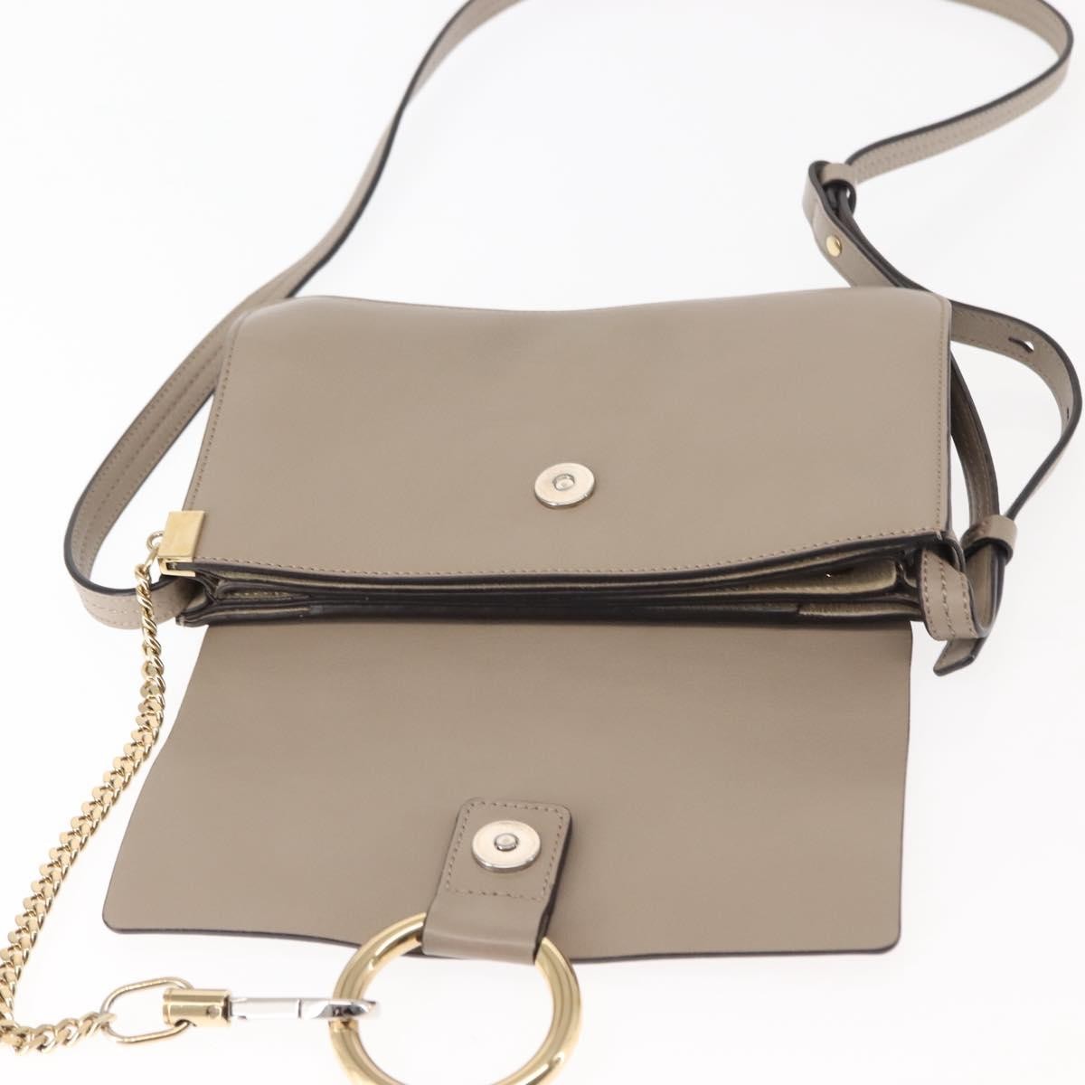 Chloe Faye Shoulder Bag Leather and Suede, BEIGE, SUEDE, Shoulder bag