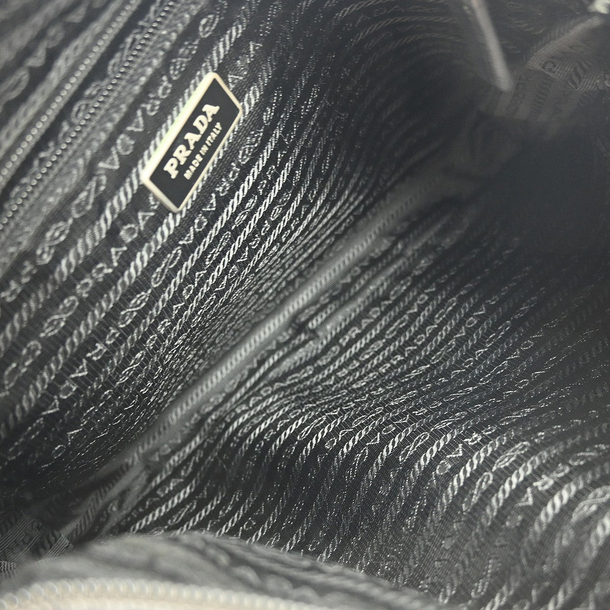 Prada Front Zip Messenger Bag Tessuto, BLACK, NYLON, Shoulder bag