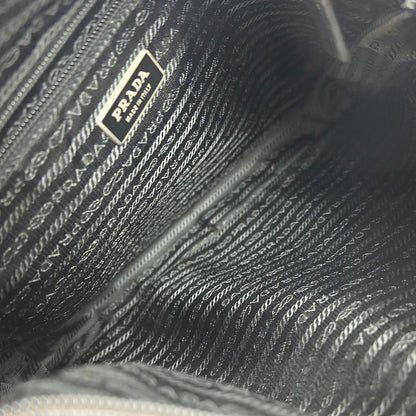 Prada Front Zip Messenger Bag Tessuto, BLACK, NYLON, Shoulder bag