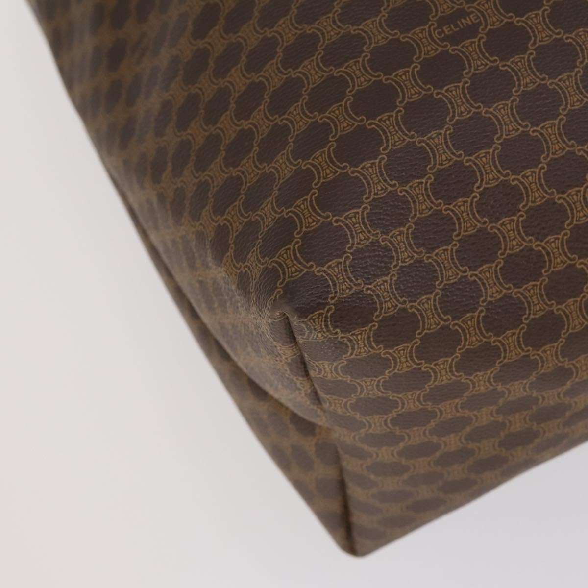 Celine Vintage Macadam Tote bag Canvas, BROWN, PVC, Tote bag