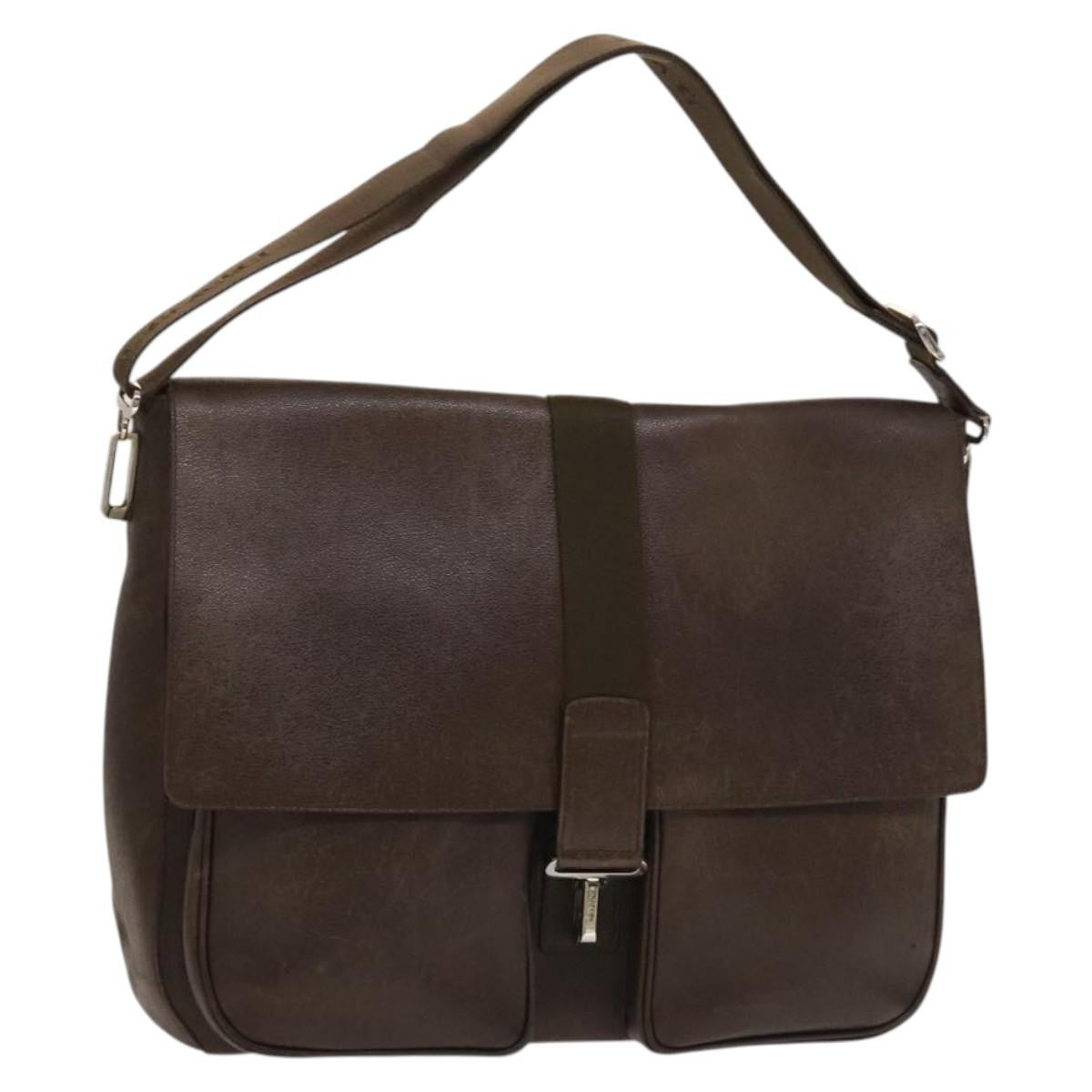 Bvlgari Flap shoulder Bag Leather, Brown, Leather, Shoulder Bag