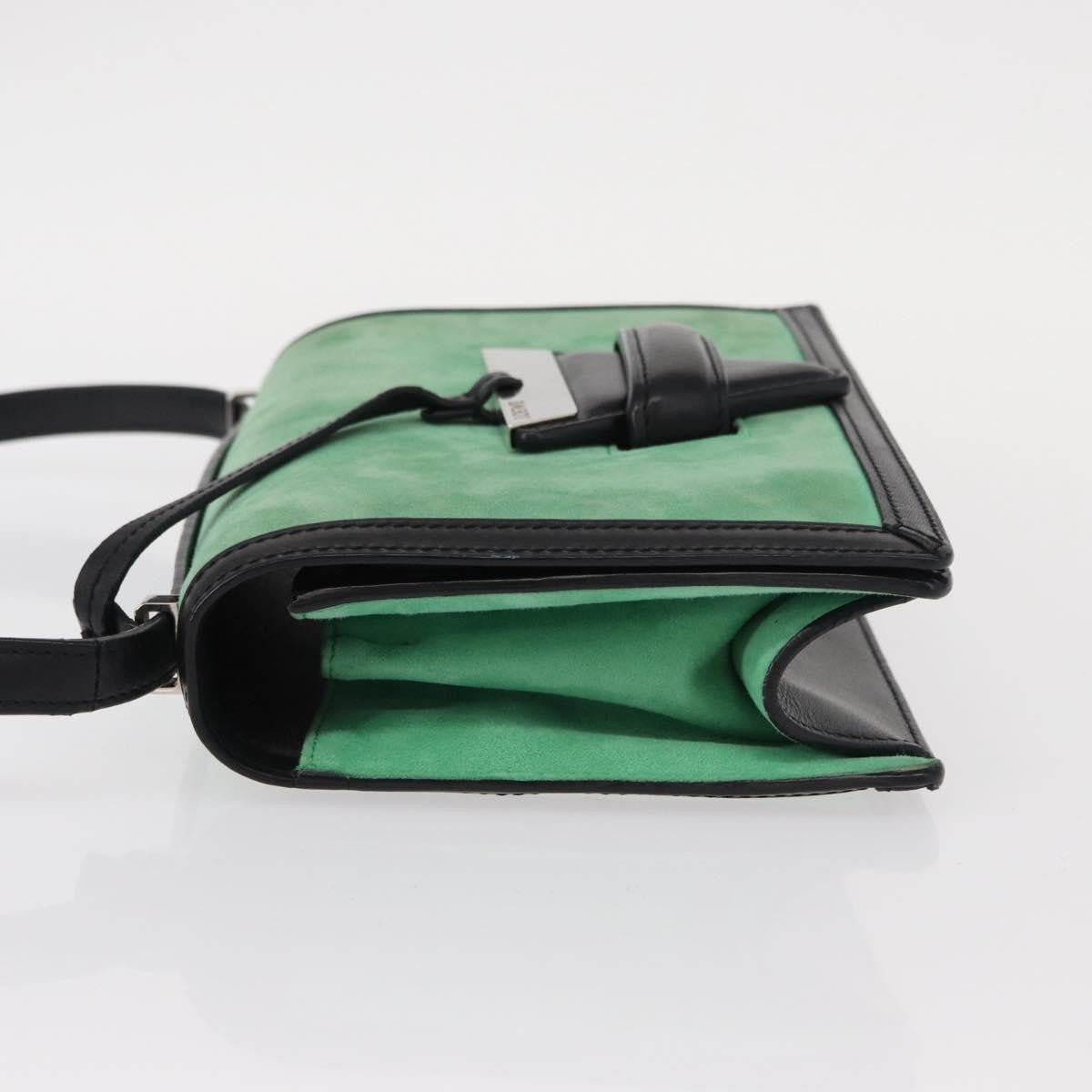 Loewe Barcelona Shoulder Bag Suede with Leather, GREEN, SUEDE, Shoulder bag