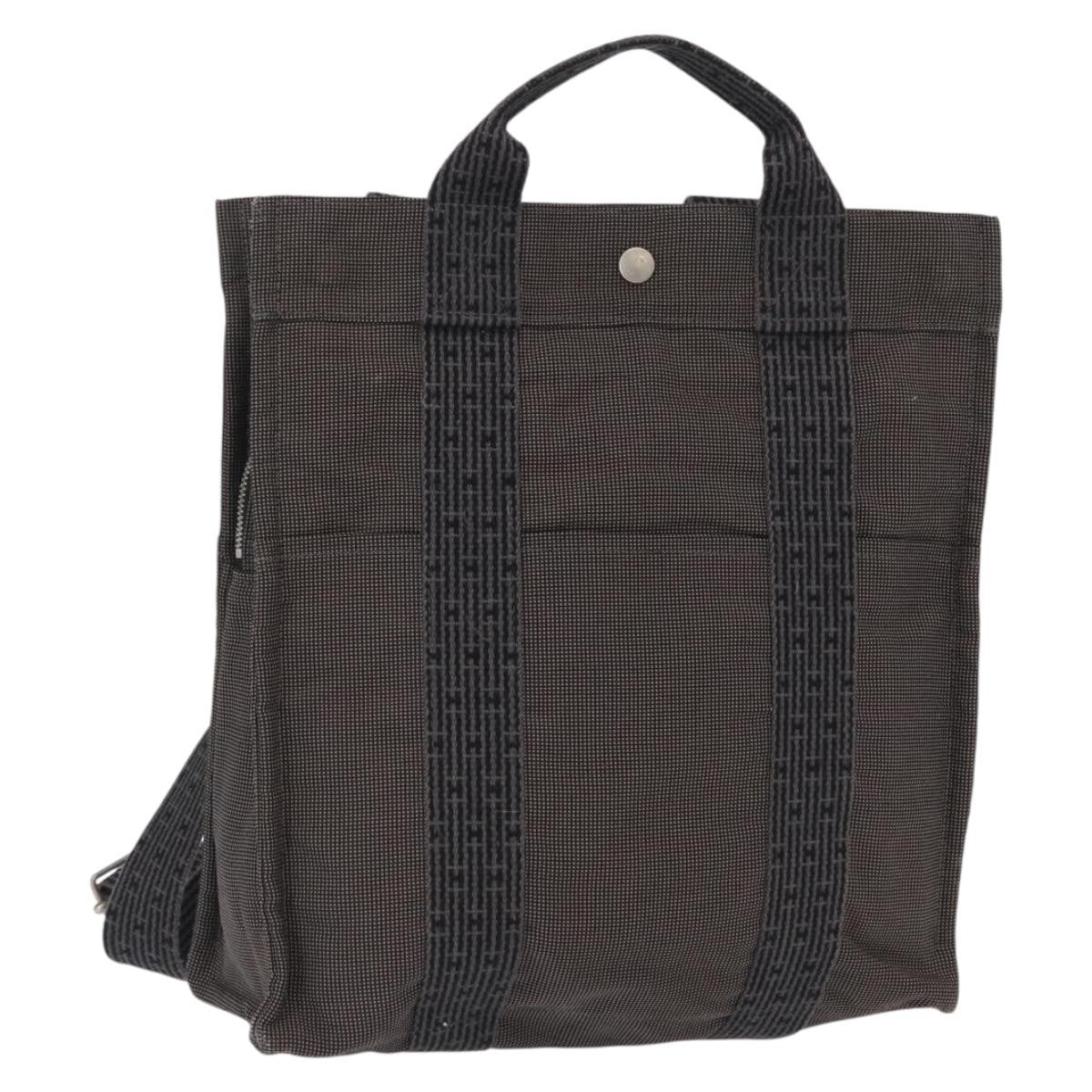 Hermes Herline Backpack Canvas, GRAY, CANVAS, Backpack