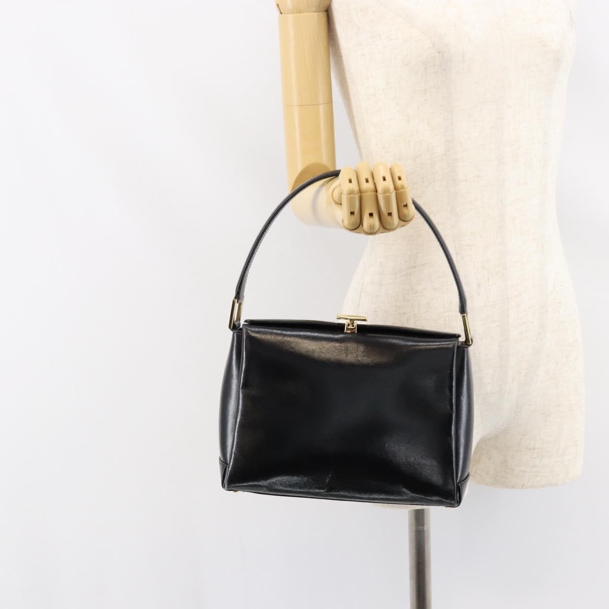 Gucci Vintage Handbag Leather, BLACK, LEATHER, Handbag