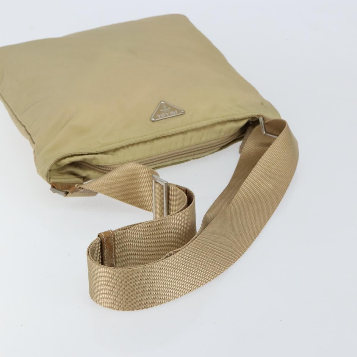Prada Flat Messenger Bag Tessuto, BEIGE, NYLON, Shoulder bag