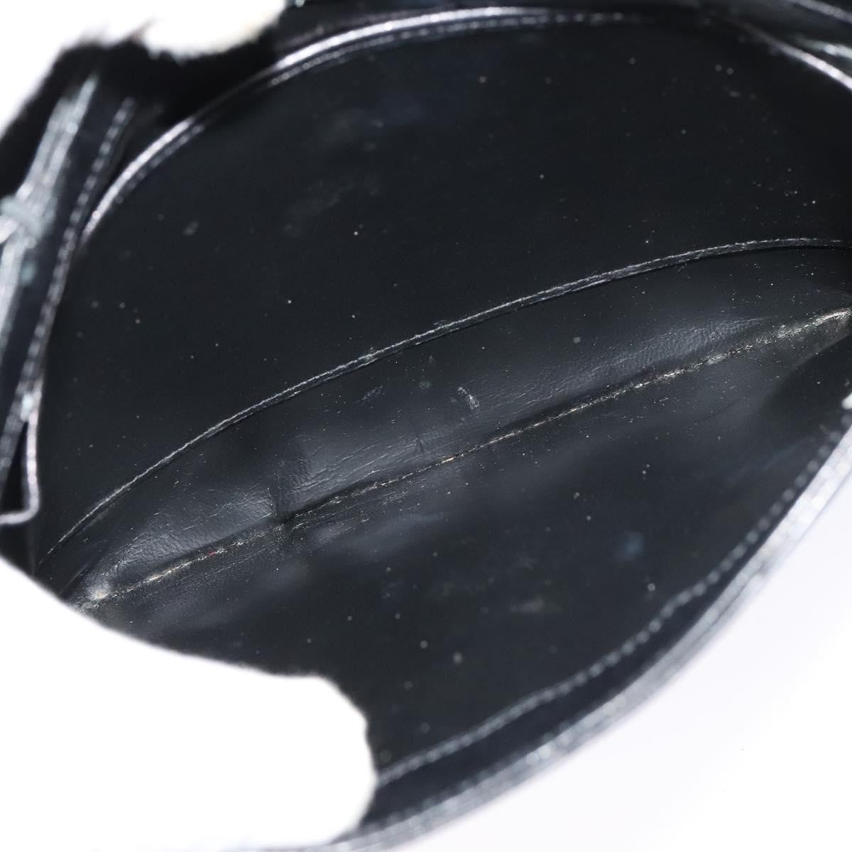 Gucci Vintage Turnlock Top Handle Bag Leather, BLACK, LEATHER, Shoulder bag