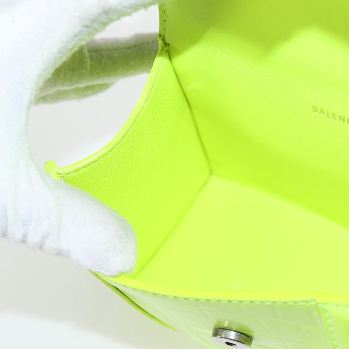 Balenciaga Hourglass Top Handle Bag Leather, GREEN, LEATHER, Handbag