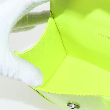 Balenciaga Hourglass Top Handle Bag Leather, GREEN, LEATHER, Handbag