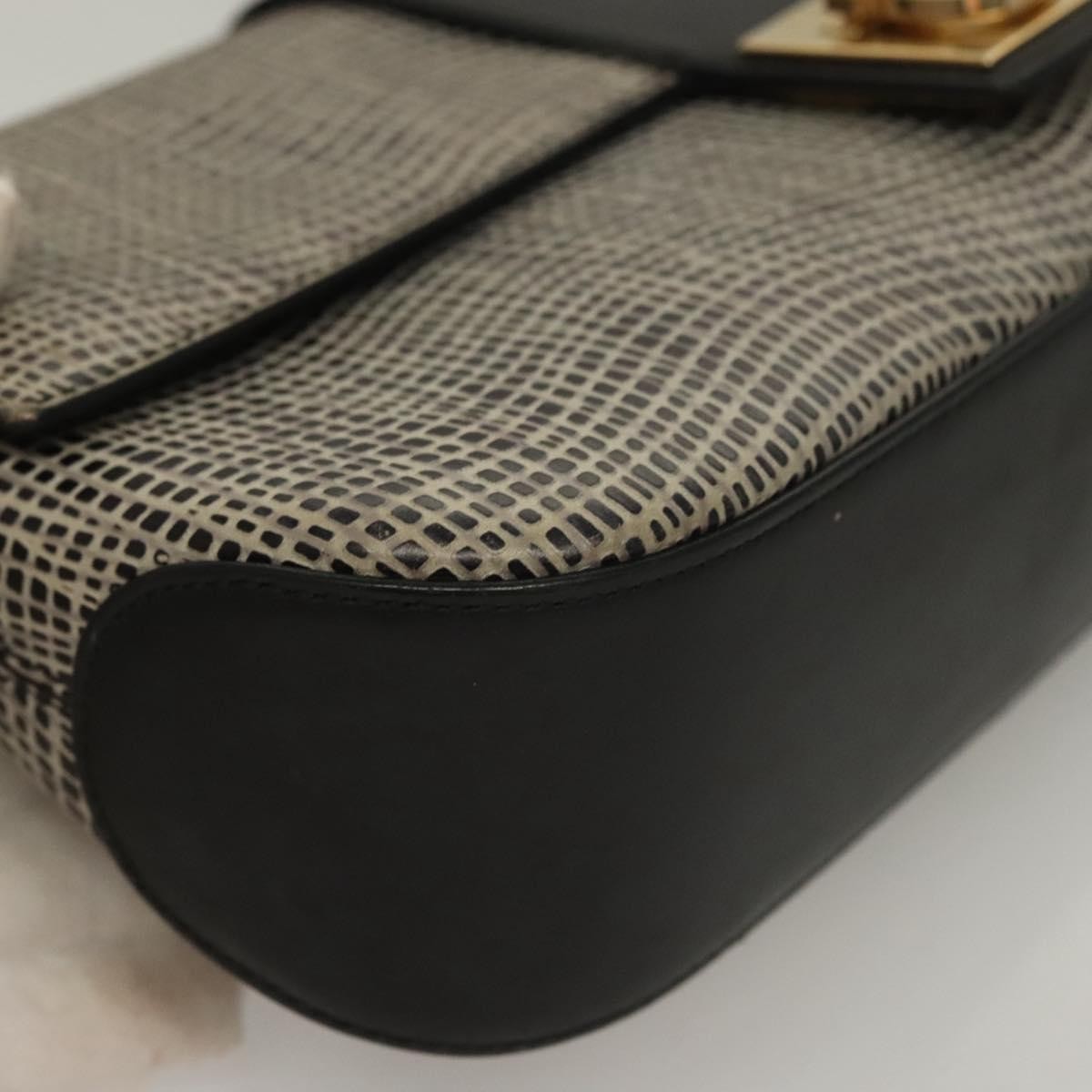 Salvatore Ferragamo Gancini Shoulder Bag Leather, BLACK, LEATHER, Shoulder bag