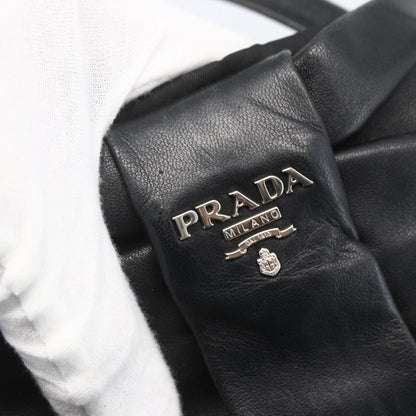 Prada Bow Tote Tessuto with Leather, BLACK, NYLON, Handbag