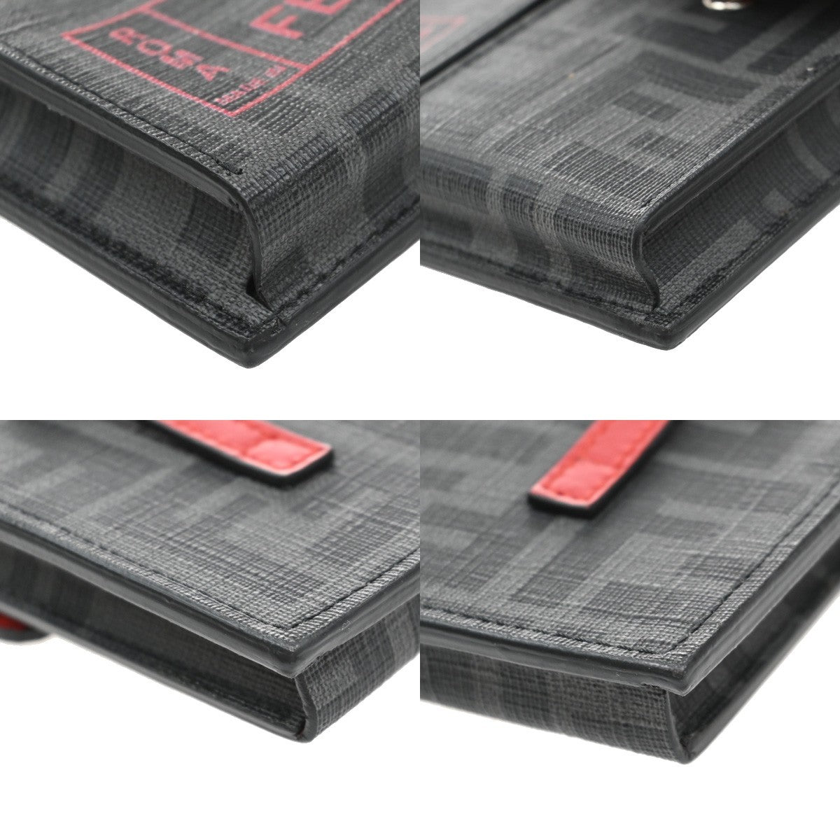 Fendi Charm Key Holder Zucca canvas, BLACK, CANVAS, Charms and Keychains