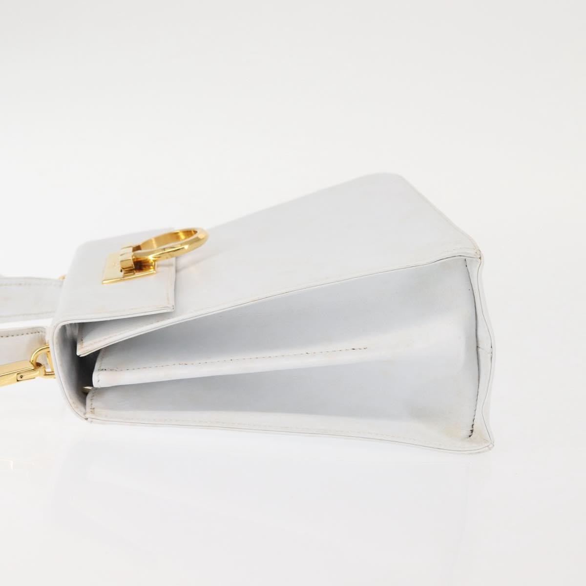 Salvatore Ferragamo Gancini Convertible Top Handle Bag Leather, WHITE, LEATHER, Handbag