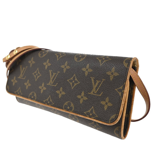 Louis Vuitton Twin Handbag Monogram Canvas, BROWN, CANVAS, Shoulder bag