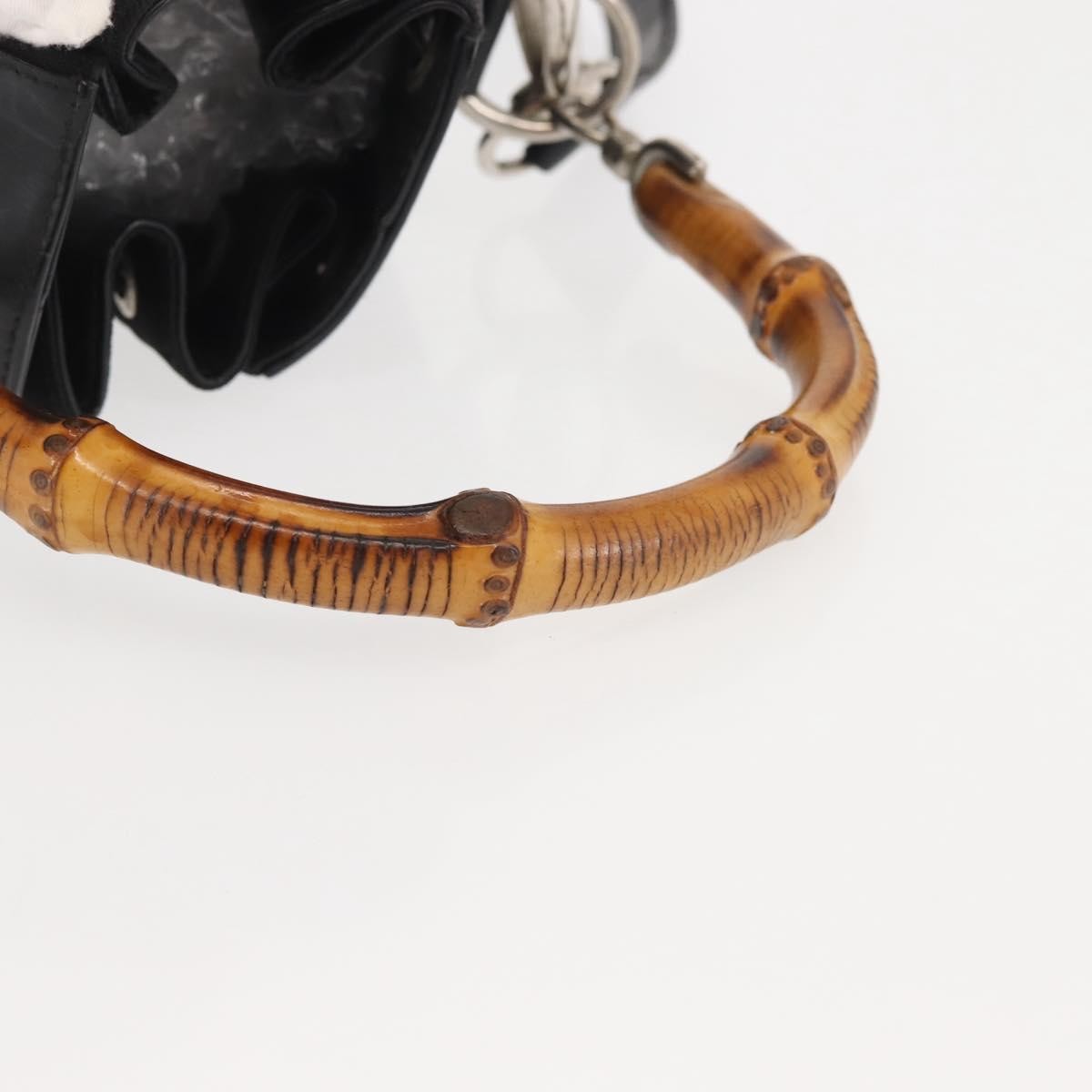 Gucci Vintage Bamboo Bucket Bag Nylon and Leather, BLACK, NYLON, Bag