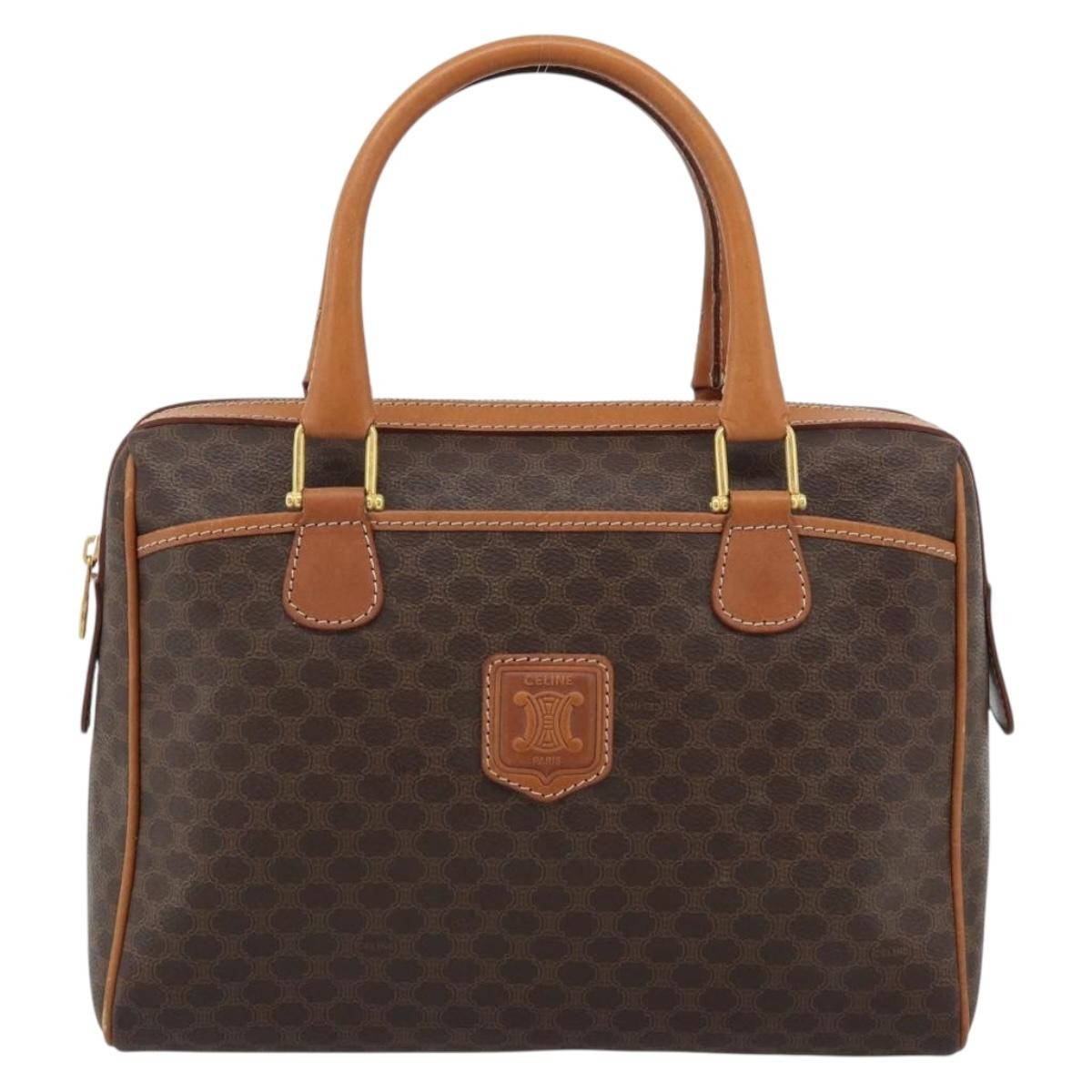 Celine Vintage Macadam Boston bag Canvas, Brown, Canvas, Handbag