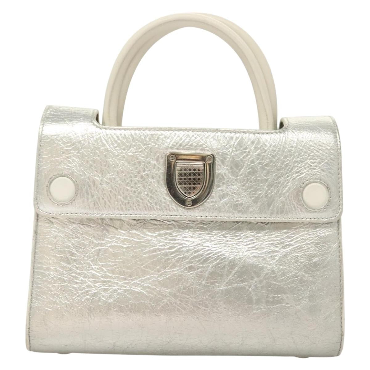 Christian Dior Diorever Bag Leather, SILVER, LEATHER, Bag