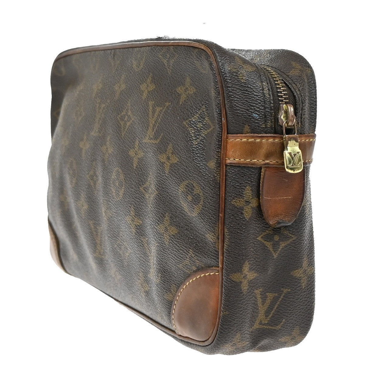 Louis Vuitton Compiegne Canvas, BROWN, LEATHER, Clutche & pouche