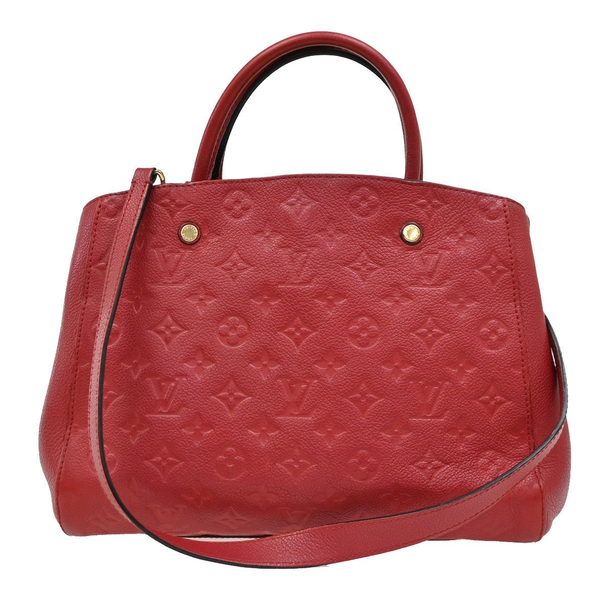 Louis Vuitton Montaigne Handbag Monogram Empreinte Leather, RED, LEATHER, Handbag
