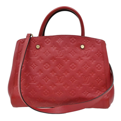 Louis Vuitton Montaigne Handbag Monogram Empreinte Leather, RED, LEATHER, Handbag