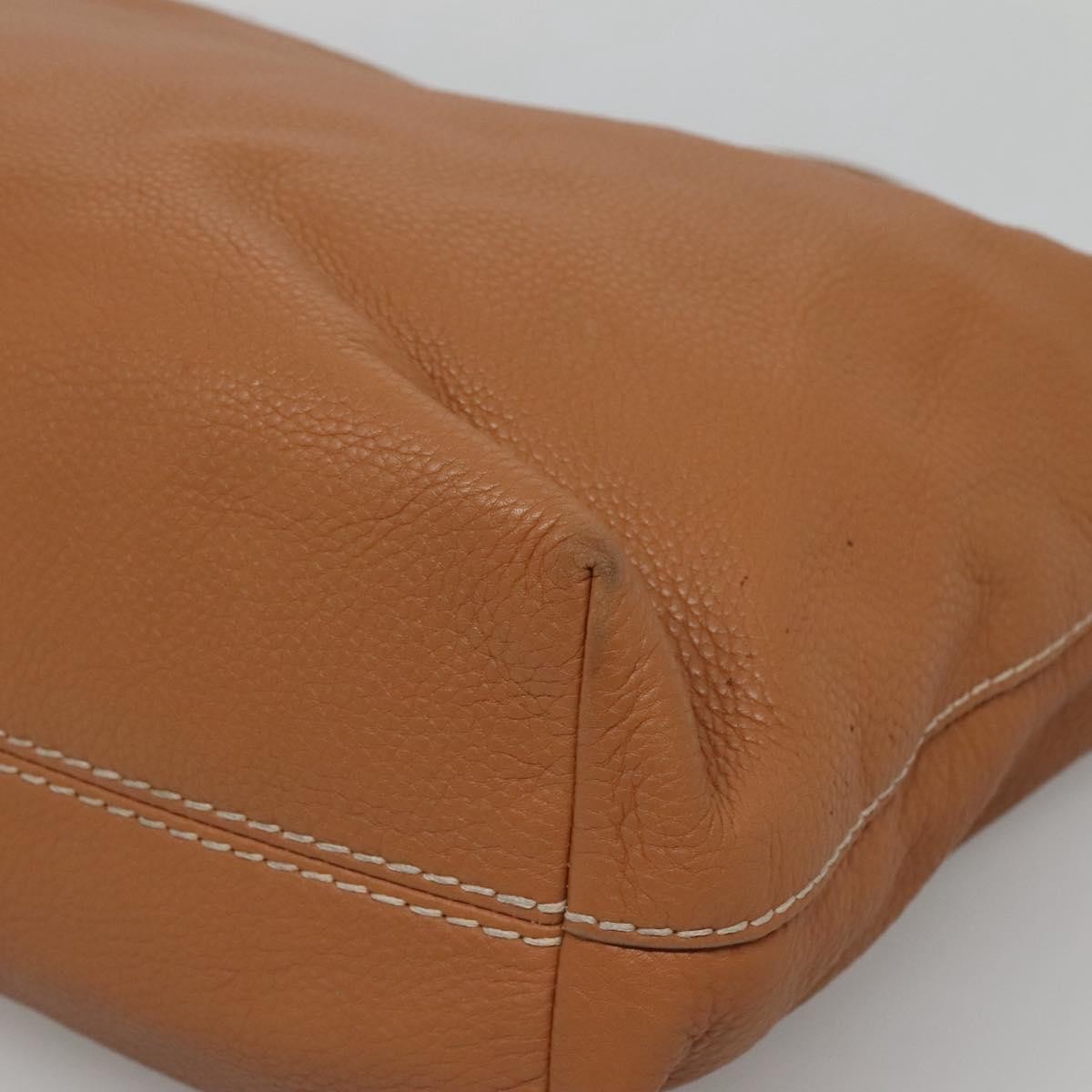 Prada Embossed Logo Convertible Open Tote Vitello Daino, BROWN, LEATHER, Tote bag