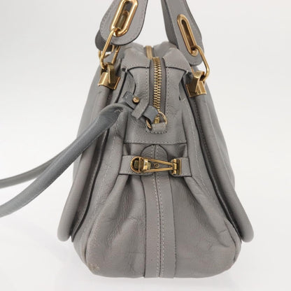 Chloe Paraty Top Handle Bag Leather, GRAY, LEATHER, Handbag