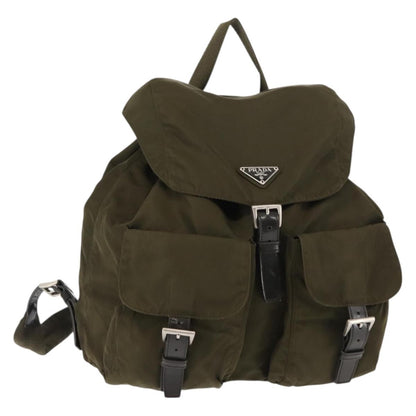 Prada Double Front Pocket Backpack Tessuto, KHAKI, NYLON, Backpack