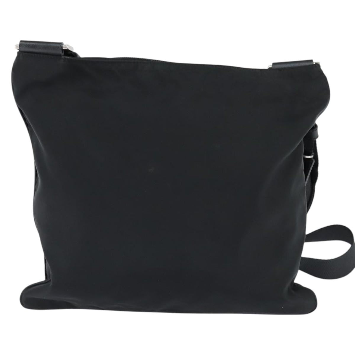 Prada Front Pocket Messenger Bag Tessuto, BLACK, NYLON, Shoulder bag