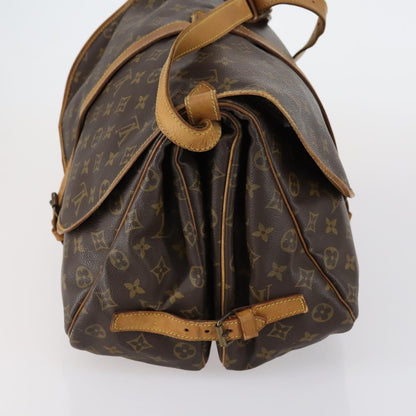 Louis Vuitton Saumur Handbag Monogram Canvas, BROWN, CANVAS, Shoulder bag