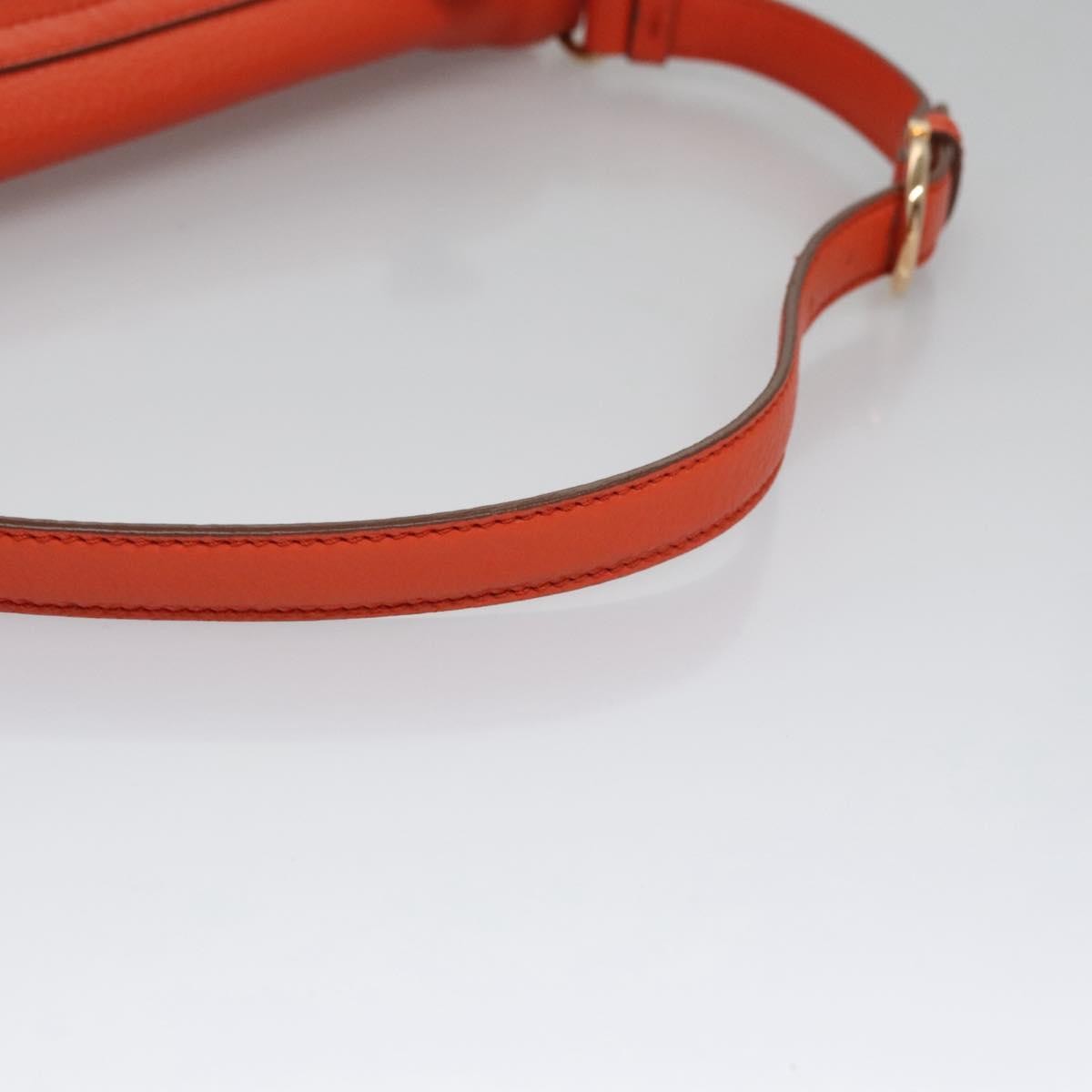 Salvatore Ferragamo Gancini Shoulder Bag Leather, ORANGE, LEATHER, Shoulder bag