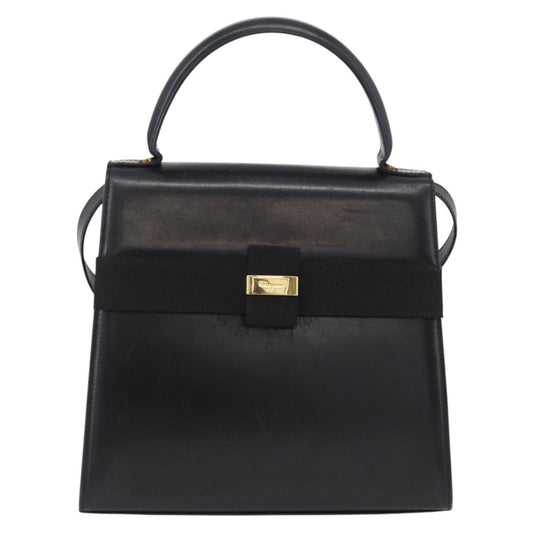 Salvatore Ferragamo Vara Handbag Leather, BLACK, LEATHER, Handbag
