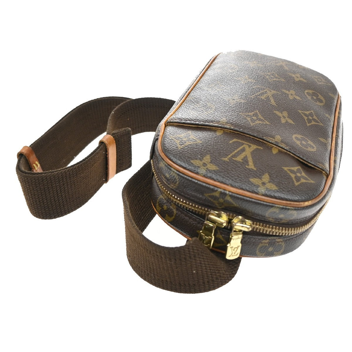 Louis Vuitton Pochette Gange Monogram Canvas, BROWN, CANVAS, Clutche & pouche