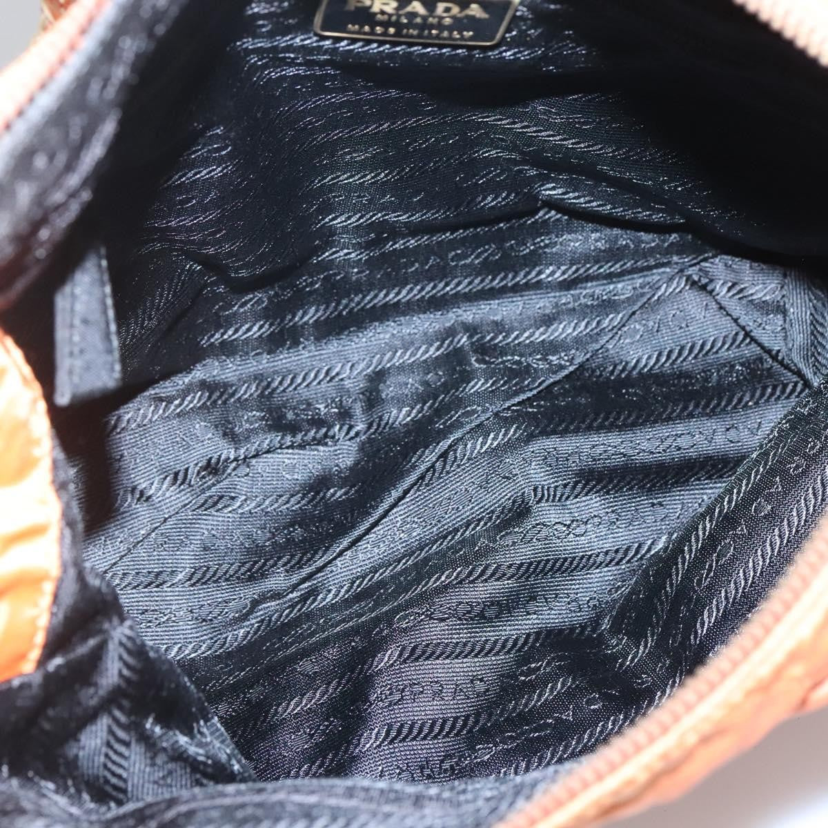 Prada Chain Shoulder Bag Quilted Tessuto, ORANGE, NYLON, Shoulder bag
