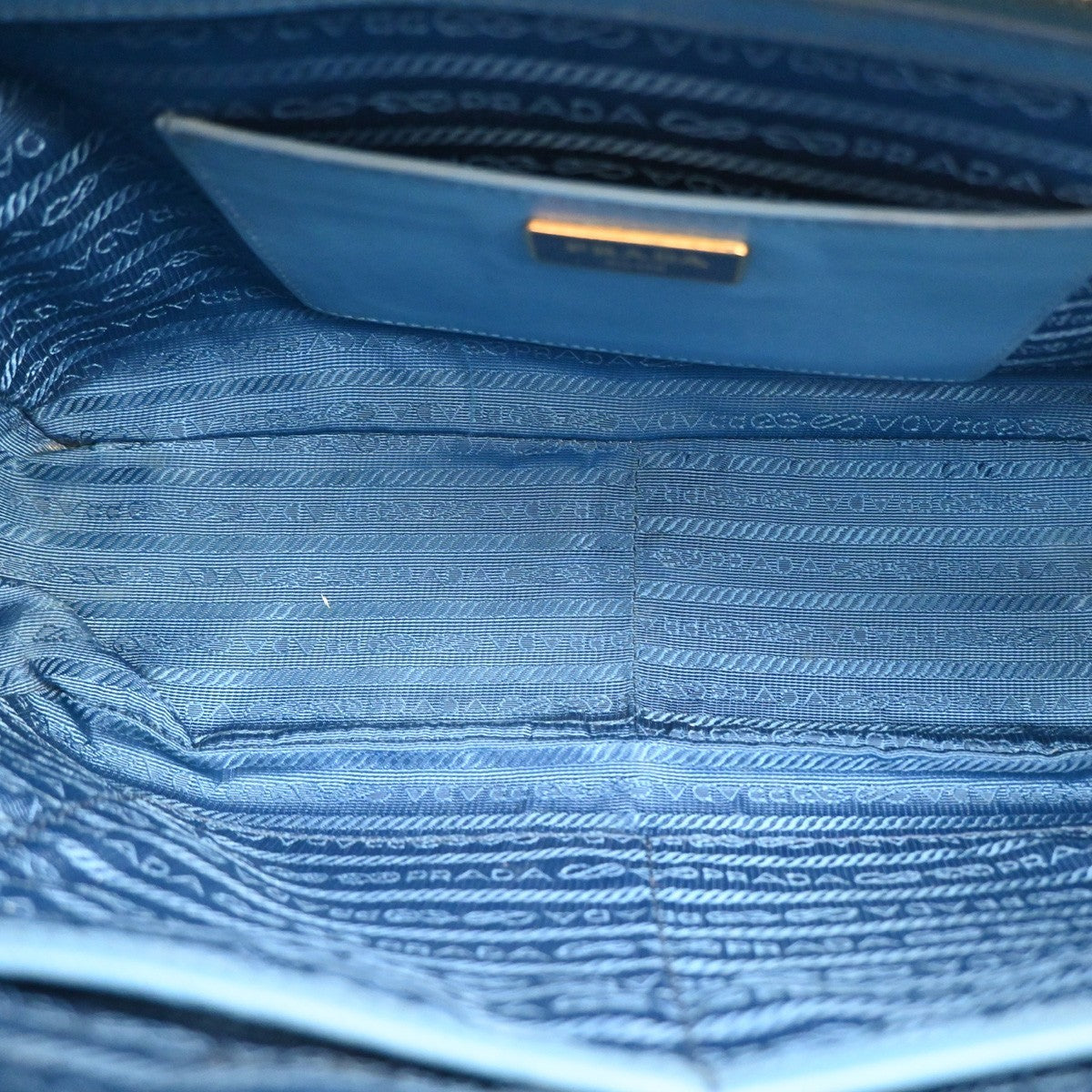 Prada Bauletto Bag Saffiano Leather, BLUE, LEATHER, Handbag