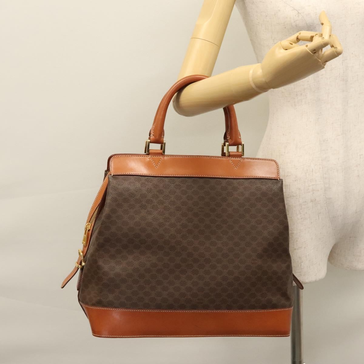 Celine Vintage Macadam Tote bag Canvas and Leather, Brown, Canvas, Tote Bag