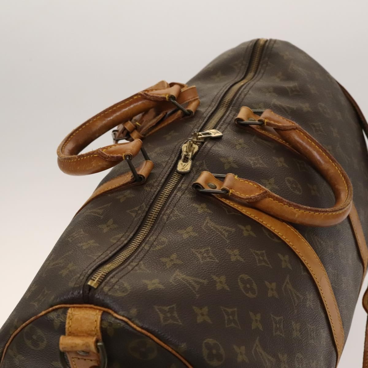 Louis Vuitton Keepall Bandouliere Bag Monogram Canvas, BROWN, CANVAS, Travel bag