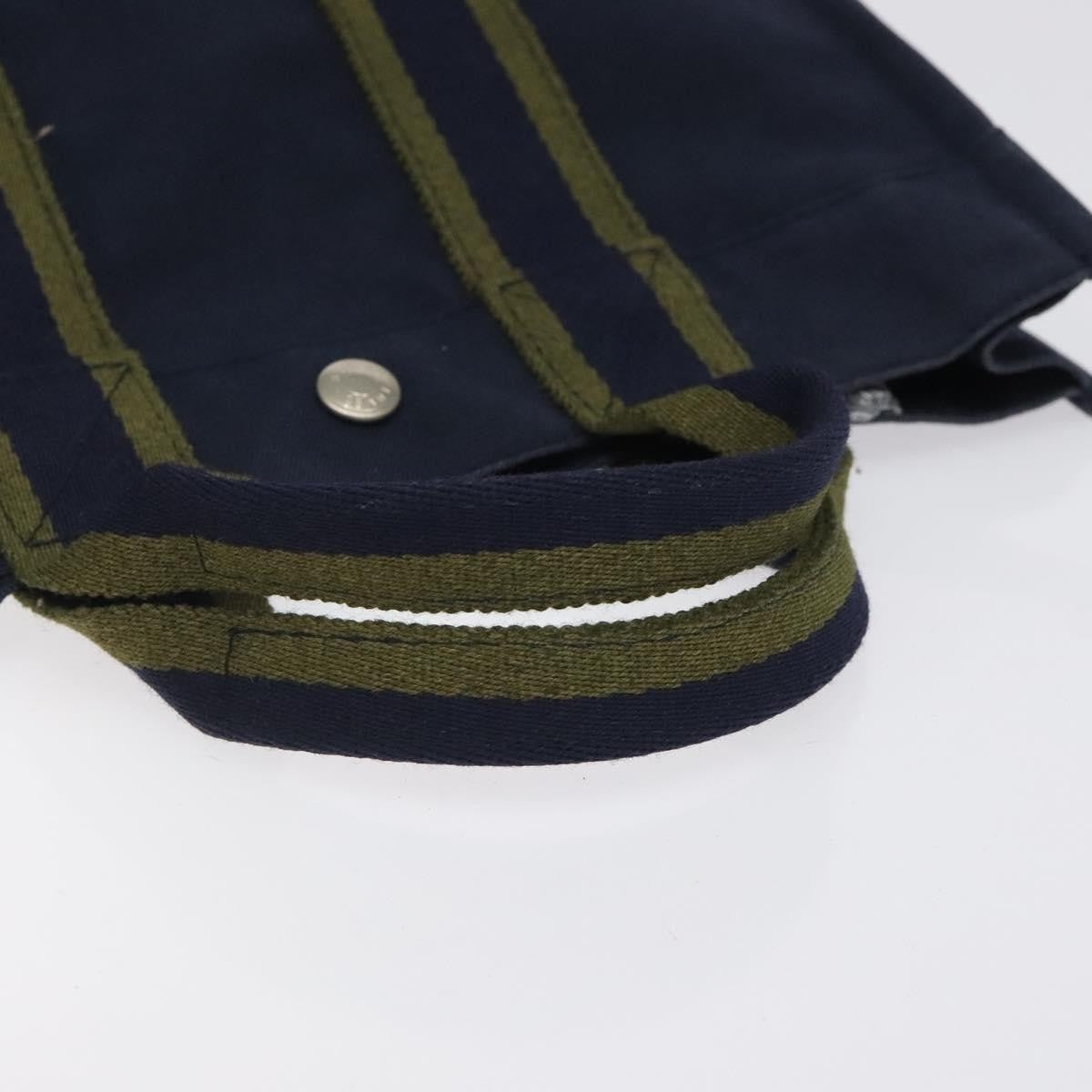 Hermes Fourre Tout Tote Canvas, NAVY, CANVAS, Tote bag