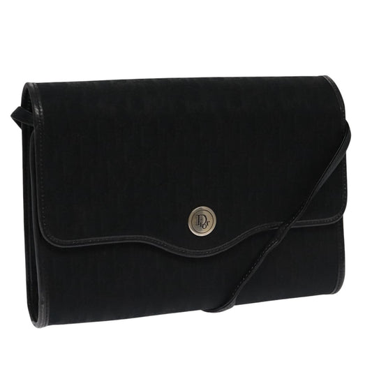 Christian Dior Vintage Trotter Crossbody Bag Diorissimo Coated Canvas, BLACK, CANVAS, Shoulder bag