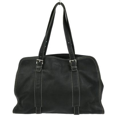 Prada Vintage Tote Leather, BLACK, LEATHER, Tote bag