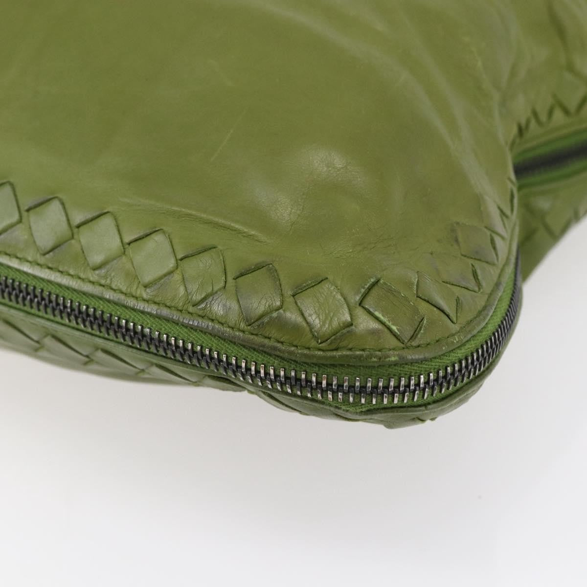 Bottega Veneta Intrecciato Leather, GREEN, LEATHER, Shoulder bag