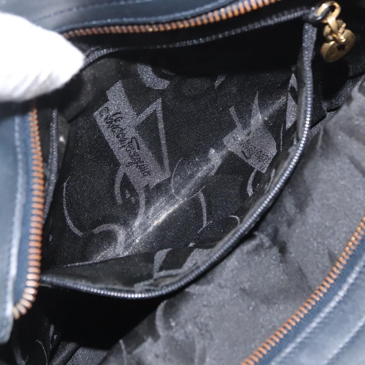 Salvatore Ferragamo Vala Handbag Canvas, NAVY, CANVAS, Handbag