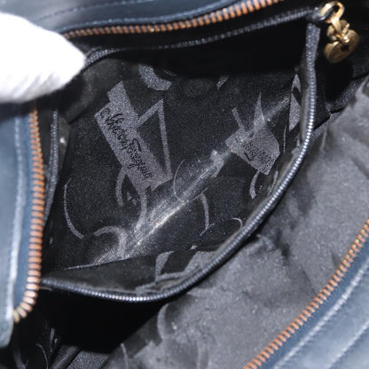 Salvatore Ferragamo Vala Handbag Canvas, NAVY, CANVAS, Handbag