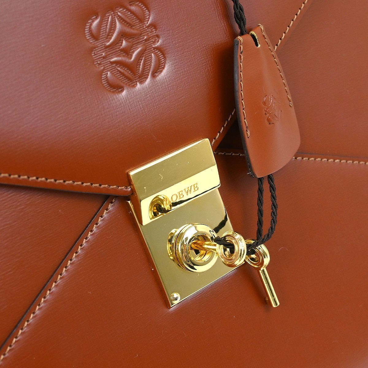 Loewe Leather Briefcase Leather, BROWN, LEATHER, Briefcase