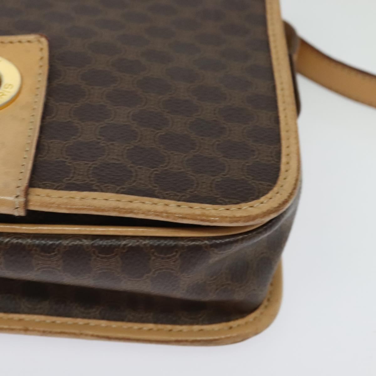 Celine Macadam Shoulder Bag PVC Leather, BROWN, CANVAS, Shoulder bag