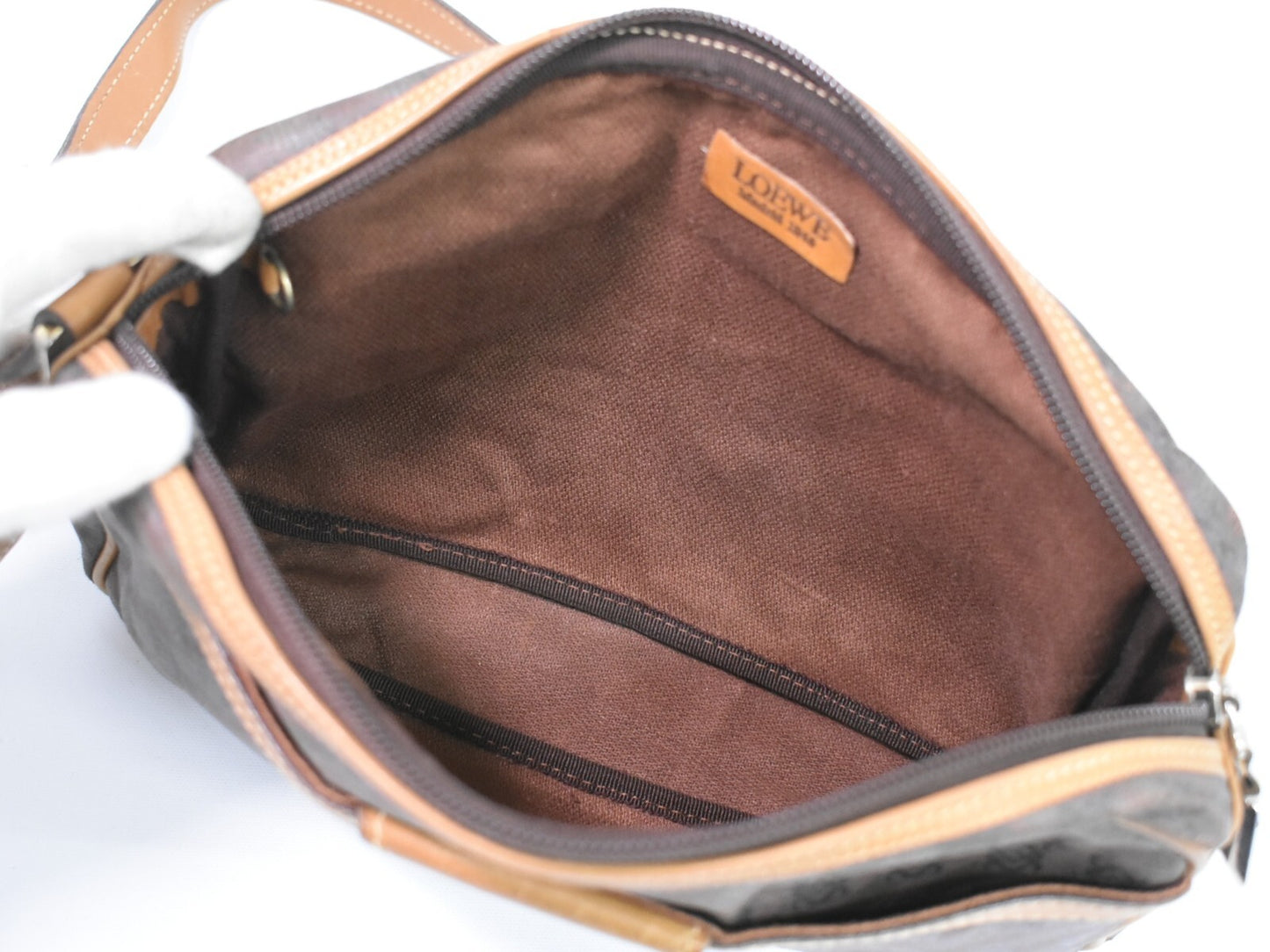 Loewe Anagram Shoulder Bag Canvas, GRAY, CANVAS, Crossbody bag