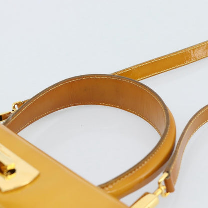 Salvatore Ferragamo Gancini handbag Patent leather, Yellow, Patent Leather, Handbag